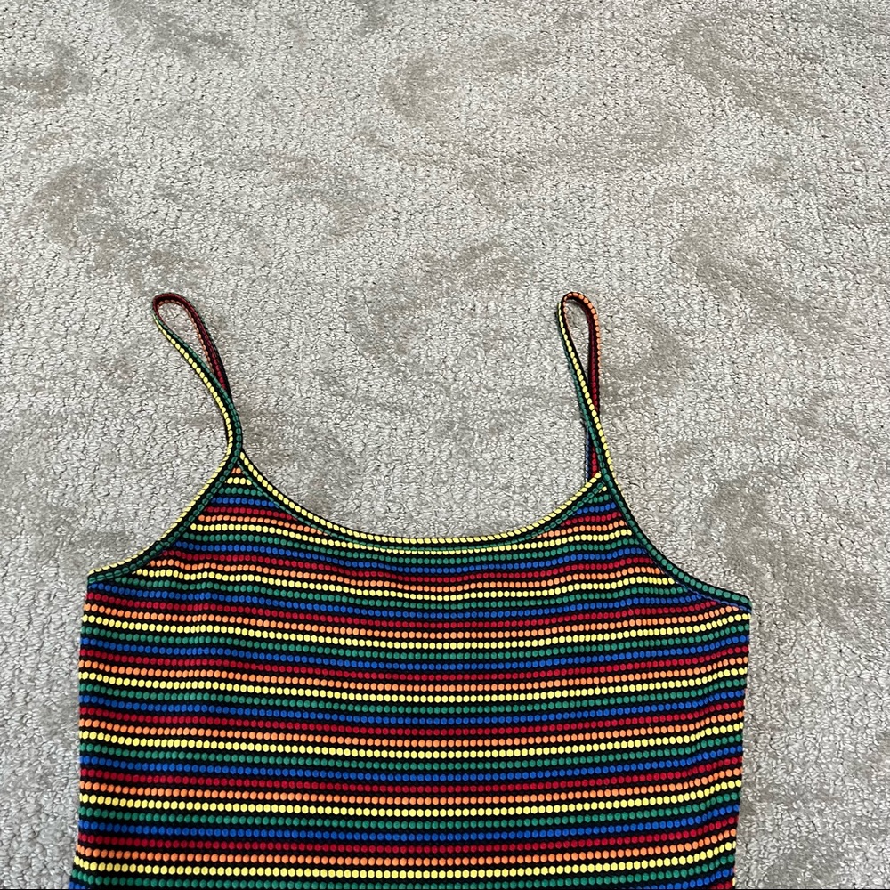 NWOT Women's Zumiez Rainbow Bodycon Dress size Small in Black & Rainbow - Picture 3 of 6